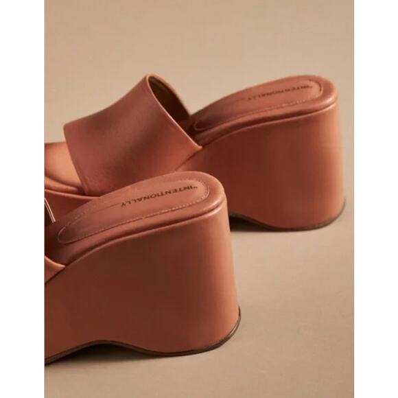 NWT Anthropologie Intentionally Blank Platform Wedge Sandals - 40 EU - Picture 4 of 7